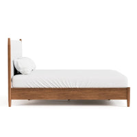 Ensemble de chambre à coucher 3 pièces en tissu bouclé, plateforme et style mid-century Beau de Furniture of America