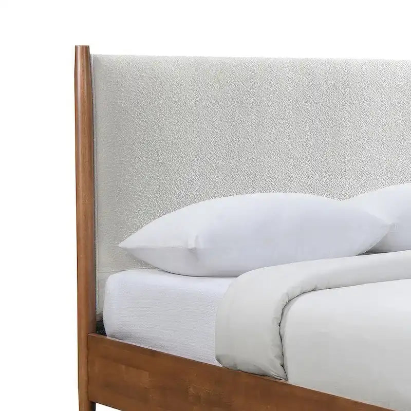 Ensemble de chambre plateforme en bouclé Furniture of America Beau milieu de siècle, 3 pièces