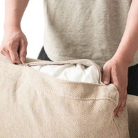 Canapé sectionnel modulable nuage avec ottoman, canapé sectionnel minimaliste en forme de L en mélange de lin pour salon, kaki