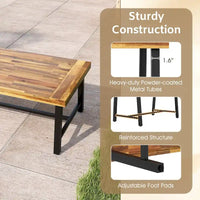 Table basse en bois d'acacia Gymax rectangulaire table centrale intérieure extérieure