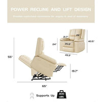 Fauteuil releveur électrique en cuir avec chaleur & massage