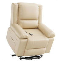 Fauteuil releveur électrique en cuir avec chaleur & massage