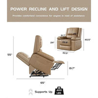 Fauteuil releveur électrique en cuir avec chaleur & massage