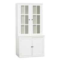 Vitrine haute de 75,25 po avec portes vitrées doubles, bahut de style traditionnel