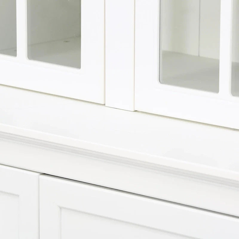 Vitrine haute de 75,25 po avec portes vitrées doubles, bahut de style traditionnel