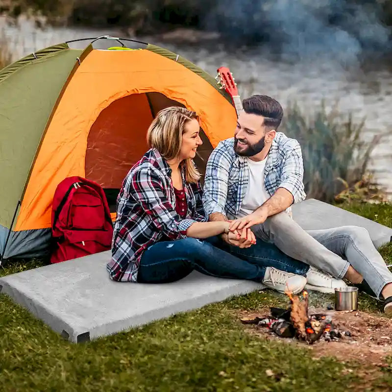 Matelas de Voyage Léger Enroulable Gymax 72 pouces Portable en Mousse à Mémoire de Forme
