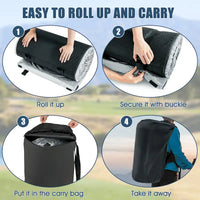 Matelas de Voyage Léger Enroulable Gymax 72 pouces Portable en Mousse à Mémoire de Forme