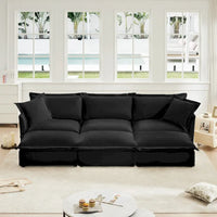 Canapé sectionnel 3 places en chenille 120 avec 3 ottomans