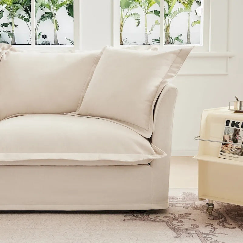 Canapé sectionnel 3 places en chenille 120 avec 3 ottomans