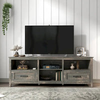 Meuble TV de 70 po avec tiroirs et rangement pour téléviseurs jusqu'à 60 po