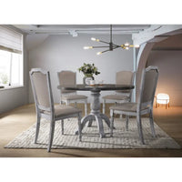 Ensemble de salle à manger vintage 5 pièces avec table ronde à piédestal & chaises