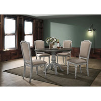 Ensemble de salle à manger vintage 5 pièces avec table ronde à piédestal & chaises