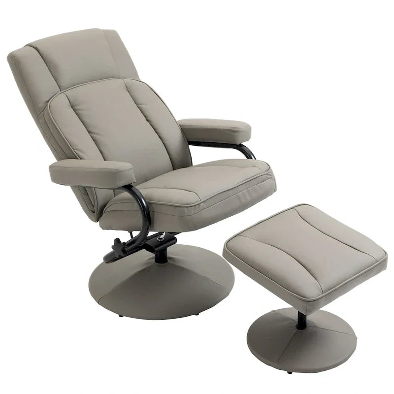 Fauteuil inclinable pivotant dossier haut avec ottoman, 30 po