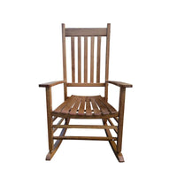 Fauteuil à bascule brun 26.38 à dossier haut avec structure en bois