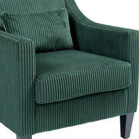 Fauteuil à accoudoirs tapissé émeraude 26,77 pouces avec accoudoirs galbés