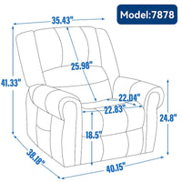 Fauteuil inclinable releveur en cuir véritable marron avec fonction de chauffage, de massage et ports USB