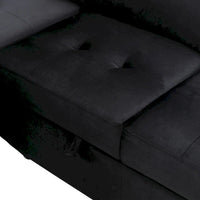 Canapé sectionnel 84.75 en forme de L 5 places avec lit escamotable, ottoman de rangement, rangement d'accoudoir dissimulé & charge USB