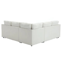 Canapé sectionnel en L 5 places de 81,5 po avec lit escamotable et 6 coussins, divan d'angle multifonction pour le salon