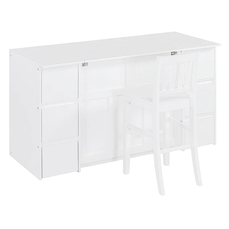 Lit escamotable avec tiroirs, placards et ports USB