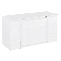 Lit escamotable avec tiroirs, placards et ports USB