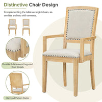 Ensemble de table à manger en bois 7 pièces avec table extensible & 6 chaises