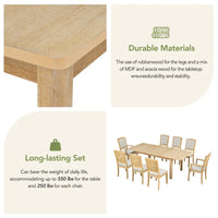 Ensemble de table à manger en bois 7 pièces avec table extensible & 6 chaises