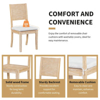 Ensemble de table à manger 6 pièces de style moderne avec 4 chaises à coussins amovibles, étagère de rangement et banc