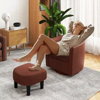 Fauteuil d'appoint pivotant moderne avec ottoman pour salon ou chambre