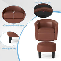 Fauteuil d'appoint pivotant moderne avec ottoman pour salon ou chambre