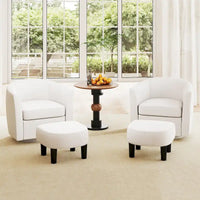 Fauteuil d'appoint pivotant moderne avec ottoman pour salon ou chambre