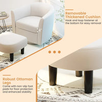 Fauteuil d'appoint pivotant moderne avec ottoman pour salon ou chambre