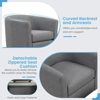 Fauteuil d'appoint pivotant moderne avec ottoman pour salon ou chambre