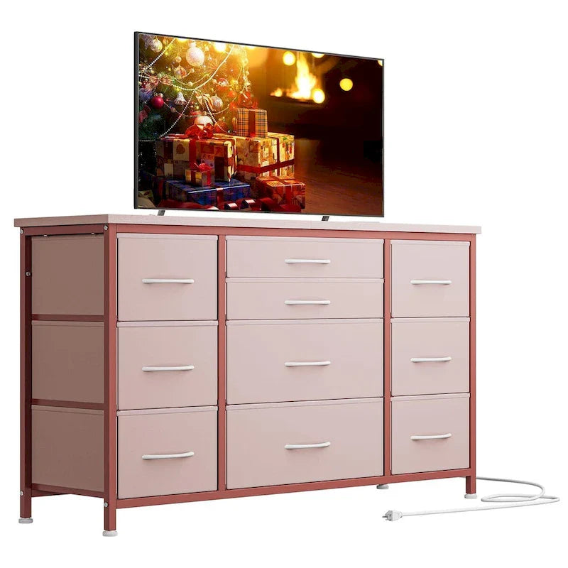 Commode de chambre avec 10 grands tiroirs pour meuble TV long 55 - 55 pouces