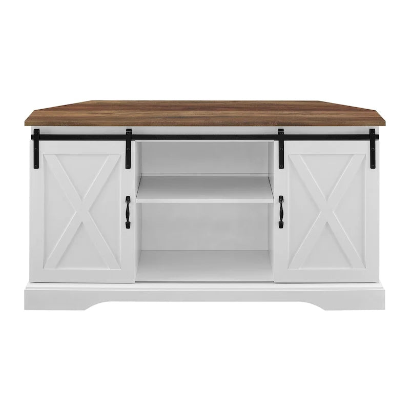 Meuble TV d'angle Middlebrook avec porte de grange coulissante de 52 pouces