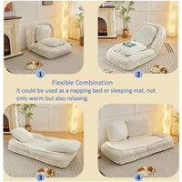 Canapé moelleux, 5 positions réglables, assise, sommeil, pliage, adapté à la chambre ou au salon