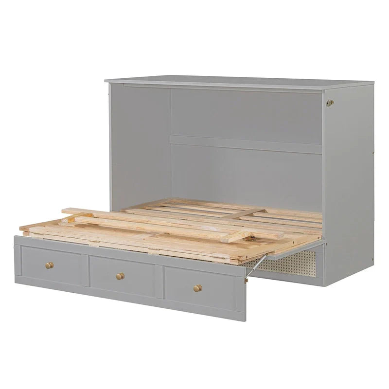 Nestfair Lit escamotable taille Full avec grands tiroirs