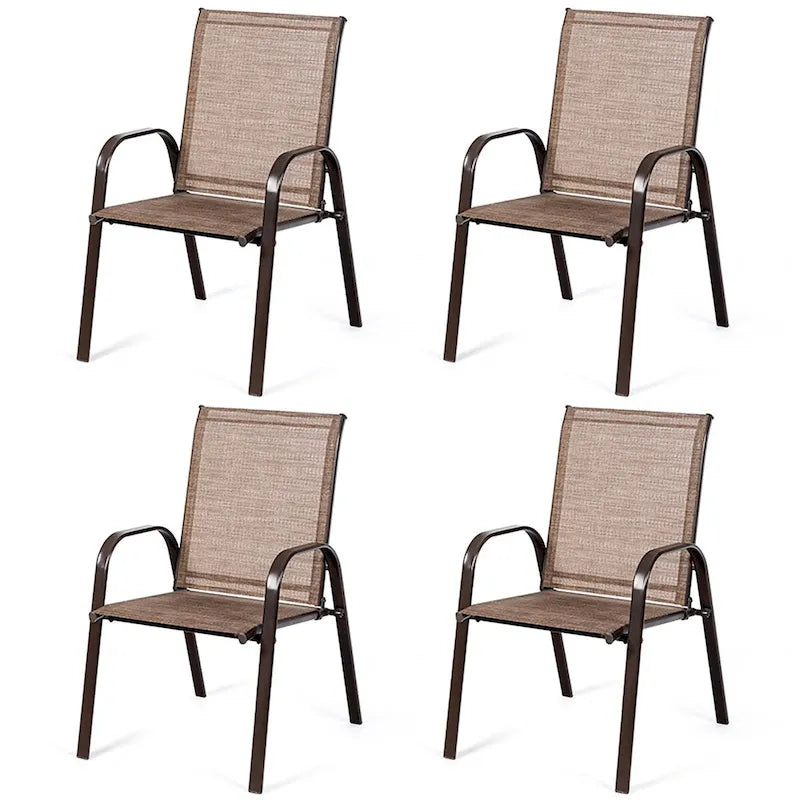 Costway Lot de 4 chaises de patio jardin terrasse cour avec accoudoir - Voir détails