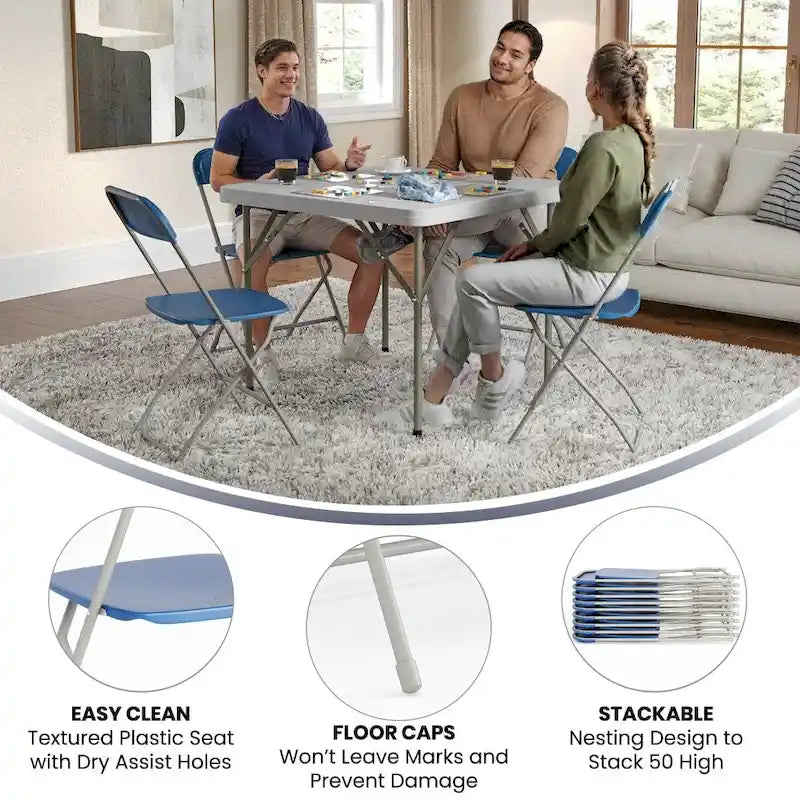 Chaise pliante en plastique - lot de 10, capacité 650LB - chaise d'événement