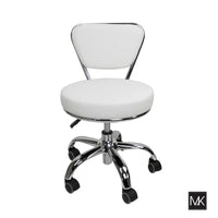 Tabouret court Dayton réglable de 13 à 15, avec dossier, blanc - N/A