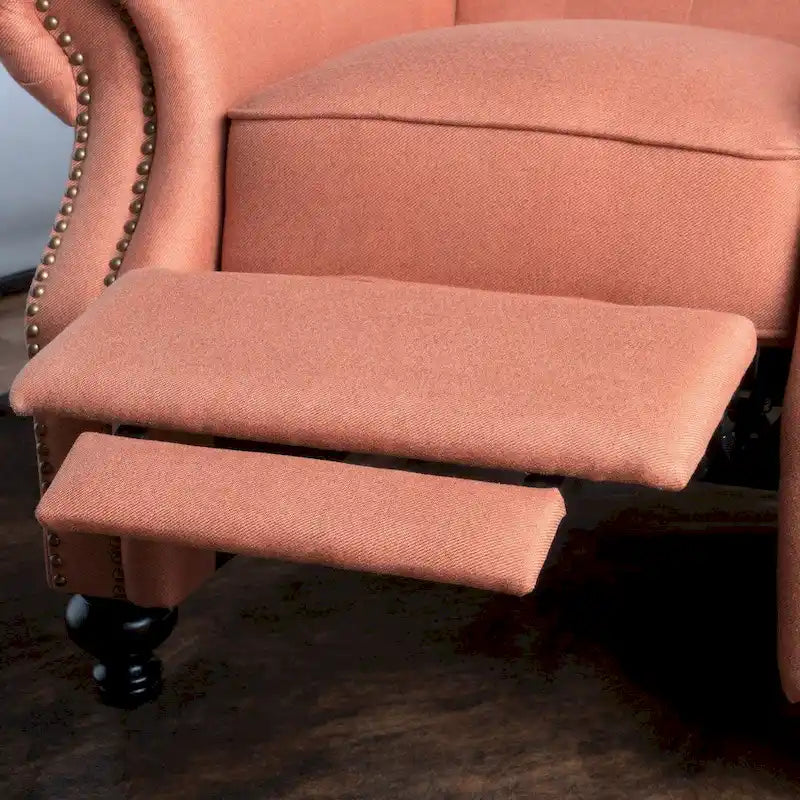 Walder Fauteuil inclinable en tissu capitonné à clous décoratifs par Christopher Knight Home