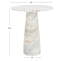 SAFAVIEH Couture Ghicu table d'appoint ronde haute en marbre - 22 po L x 21 po P x 24 po H - 21Lx21Px24H