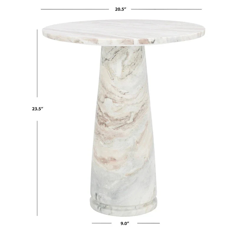 SAFAVIEH Couture Ghicu table d'appoint ronde haute en marbre - 22 po L x 21 po P x 24 po H - 21Lx21Px24H