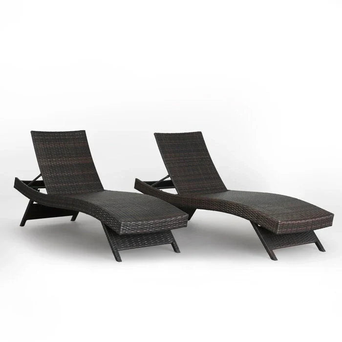 Chaise longue en osier toutes saisons - lot de 2