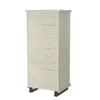 Festivo ensemble contemporain 3 pcs chiffonnier 5 tiroirs 24" et table de chevet 3 tiroirs blanc cassé scié : MDF, pieds métalliques, anti-basculement