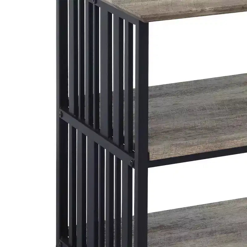 Table de chevet Zudora 22 po, finition chêne antique et noir - Acme Furniture : structure métallique, étagère ouverte, sans assemblage requis