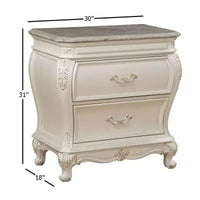 Table de chevet Chantelle 30 po, blanc perle - Acme Furniture