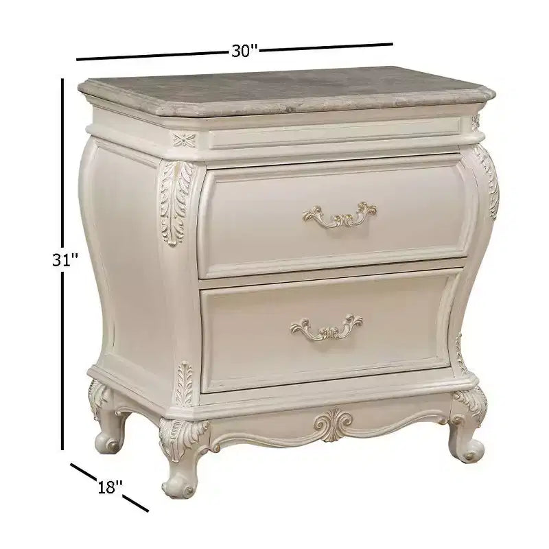 Table de chevet Chantelle 30 po, blanc perle - Acme Furniture