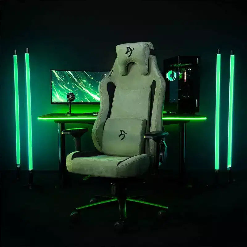 Chaise de bureau et gaming Arozzi Vernazza XL ultra-douce avec soutien lombaire en mousse à mémoire de forme, accoudoir 4D, vert forêt
