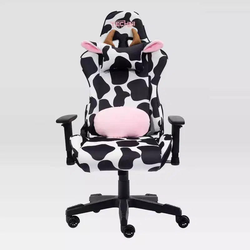 Chaise gaming série Luxx imprimé vache Ts85 Cow - Techni Sport : revêtement en velours, mousse à mémoire de forme, réglable