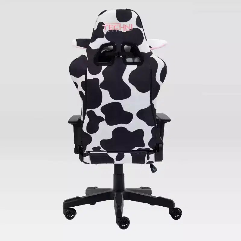 Chaise gaming série Luxx imprimé vache Ts85 Cow - Techni Sport : revêtement en velours, mousse à mémoire de forme, réglable